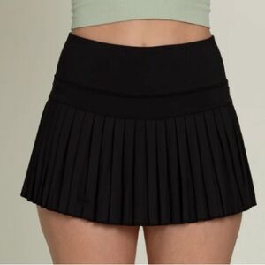 Black Mini Skater Skirt with Pleats for Casual Wear
